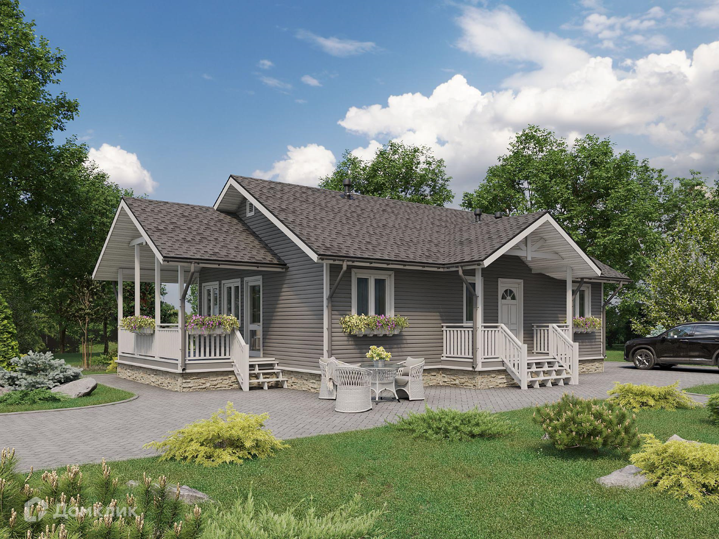 Проект дома «Витязь М - 7 КП-200 7,52х11 м (Заходи и Живи) Г» компании Теремъ из материала Каркасный дом площадью 85.4м² под ключ за 6651689₽ в Луганске | 1 этаж, 3 спальни, 1 санузел – Домклик