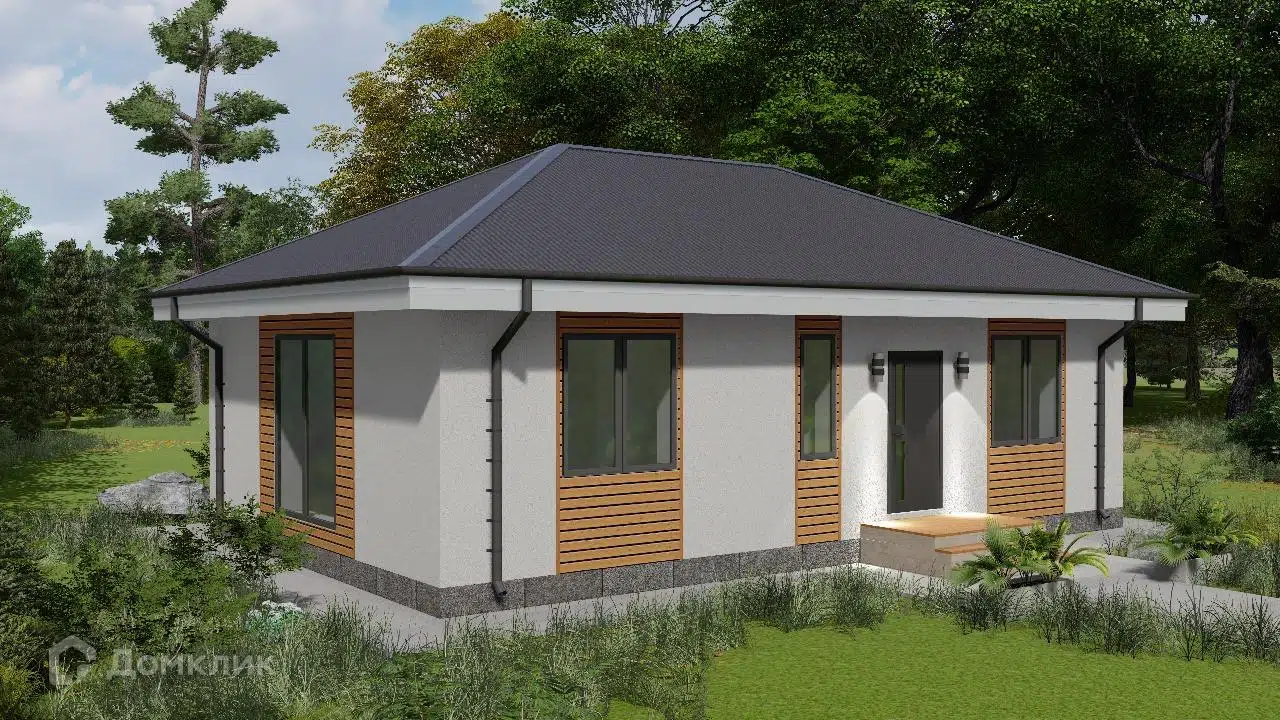 Проект дома «ND-TP 1» компании ТСК Новый Дом из материала Газобетонные блоки площадью 58.9м² под ключ за 3868000₽ в Донецке | 1 этаж, 2 спальни, 1 санузел – Домклик