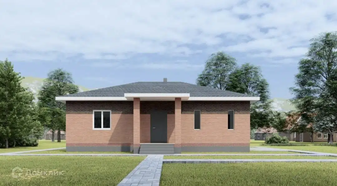 Проект дома «ДК-89-1С» компании «SKD DOM» из материала Газобетонные блоки площадью 89м² под ключ за 6450000₽ в Донецке | 1 этаж, 3 спальни, 1 санузел – Домклик
