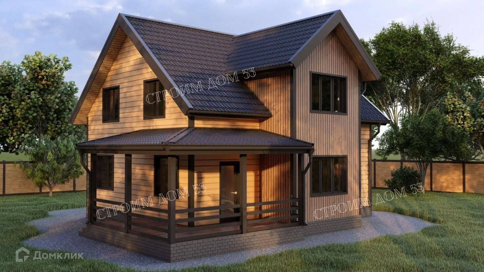 Проект дома «Двухэтажный каркасный дом 10х8м, КД-69» компании СК Строим Дом 53 из материала Каркасный дом площадью 174м² под ключ за 5410000₽ в Донецке | 2 этажа, 4 спальни, 2 санузла – Домклик