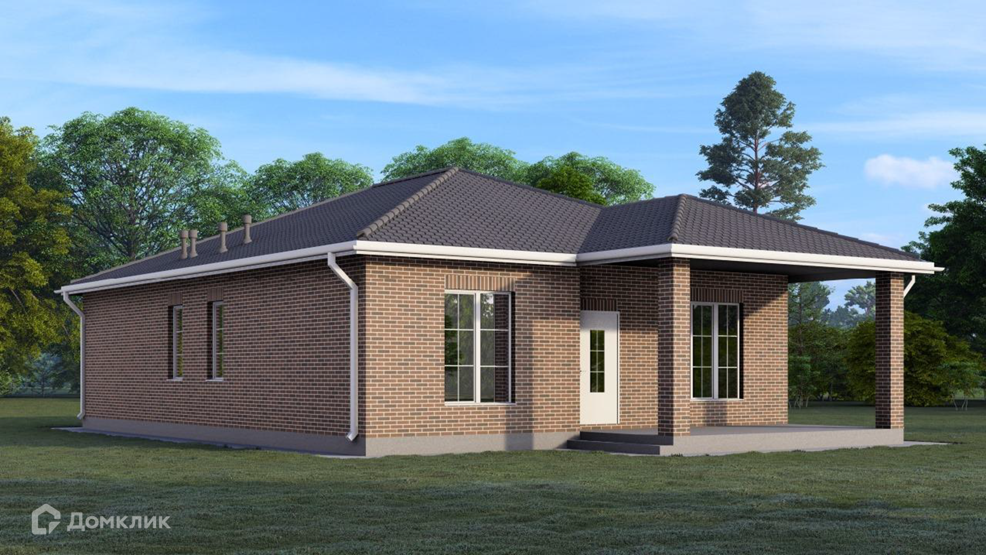 Проект дома «Р-3/2025» компании СК Дом-ЮГ из материала Кирпич площадью 136.01м² под ключ за 9500000₽ в Донецке | 1 этаж, 3 спальни, 2 санузла – Домклик