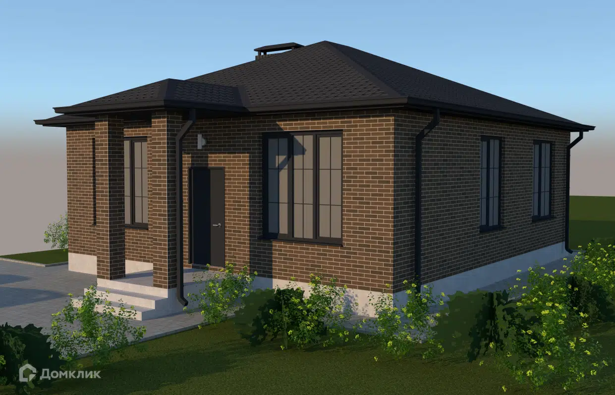 Проект дома «А-8» компании ООО «СФЕРА ПЛЮС» из материала Газобетонные блоки площадью 75м² под ключ за 4750000₽ в Донецке | 1 этаж, 3 спальни, 1 санузел – Домклик