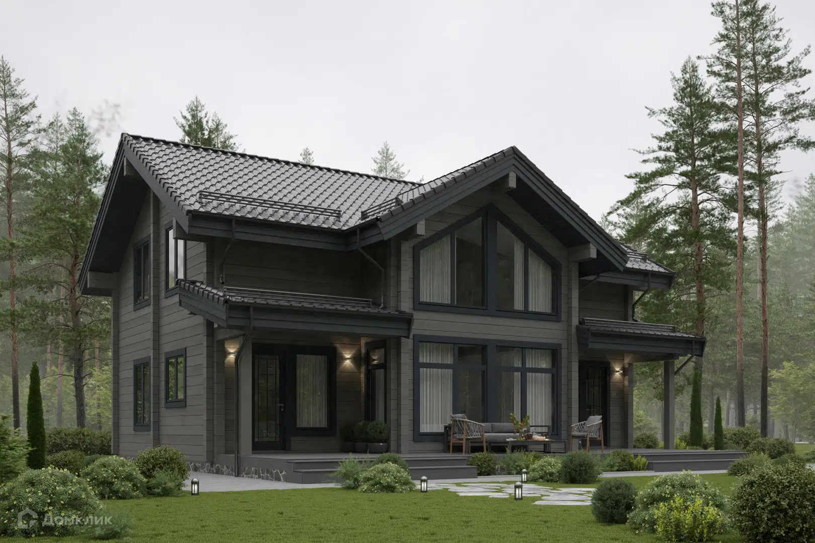 Проект дома «NORD-210» компании NORDWOOD из материала Клееный брус площадью 204м² под ключ за 8495000₽ в Донецке | 2 этажа, 4 спальни, 3 санузла – Домклик