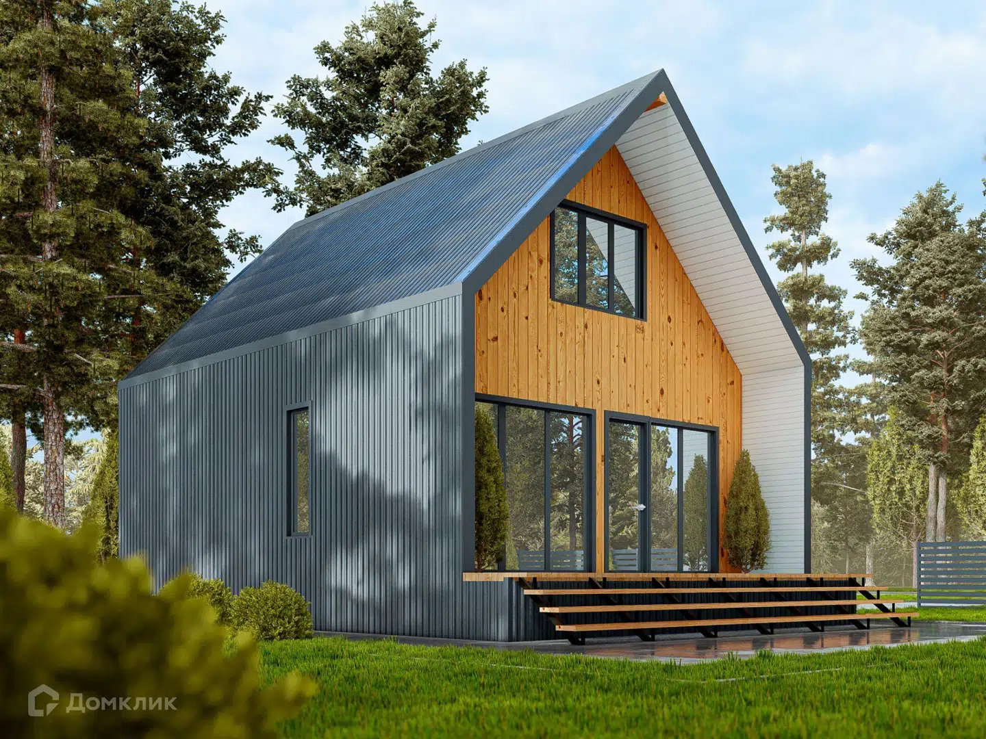 Проект дома «Проект "Тасия-2"» компании Альфа SIP из материала SIP-панели площадью 70м² под ключ за 3393888₽ в Донецке | 2 этажа, 3 спальни, 2 санузла – Домклик