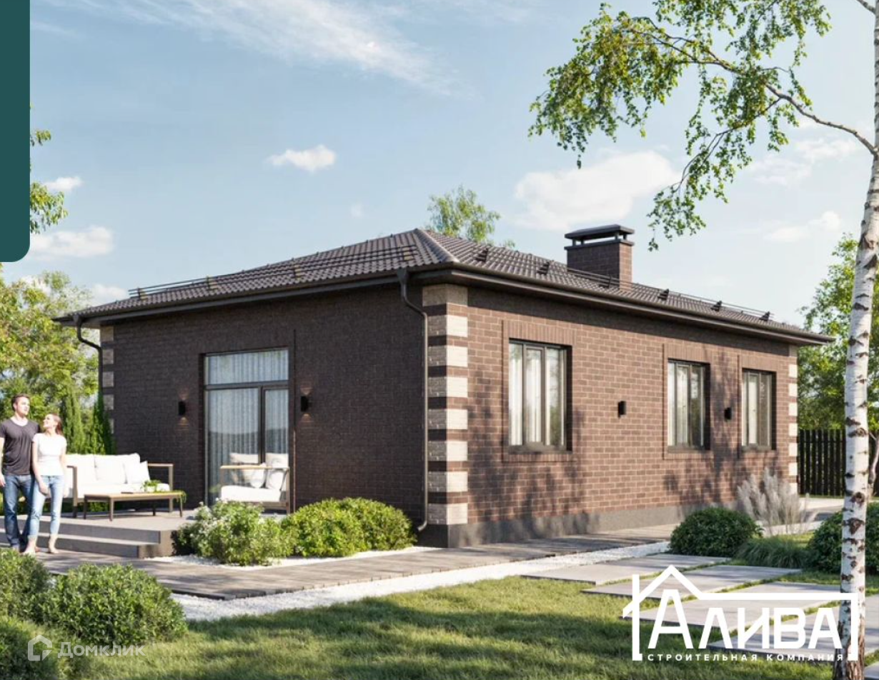 Проект дома «Кирпичный Дом 76,1» компании Алива Строй из материала Кирпич площадью 76.1м² под ключ за 4302705₽ в Донецке | 1 этаж, 3 спальни, 1 санузел – Домклик