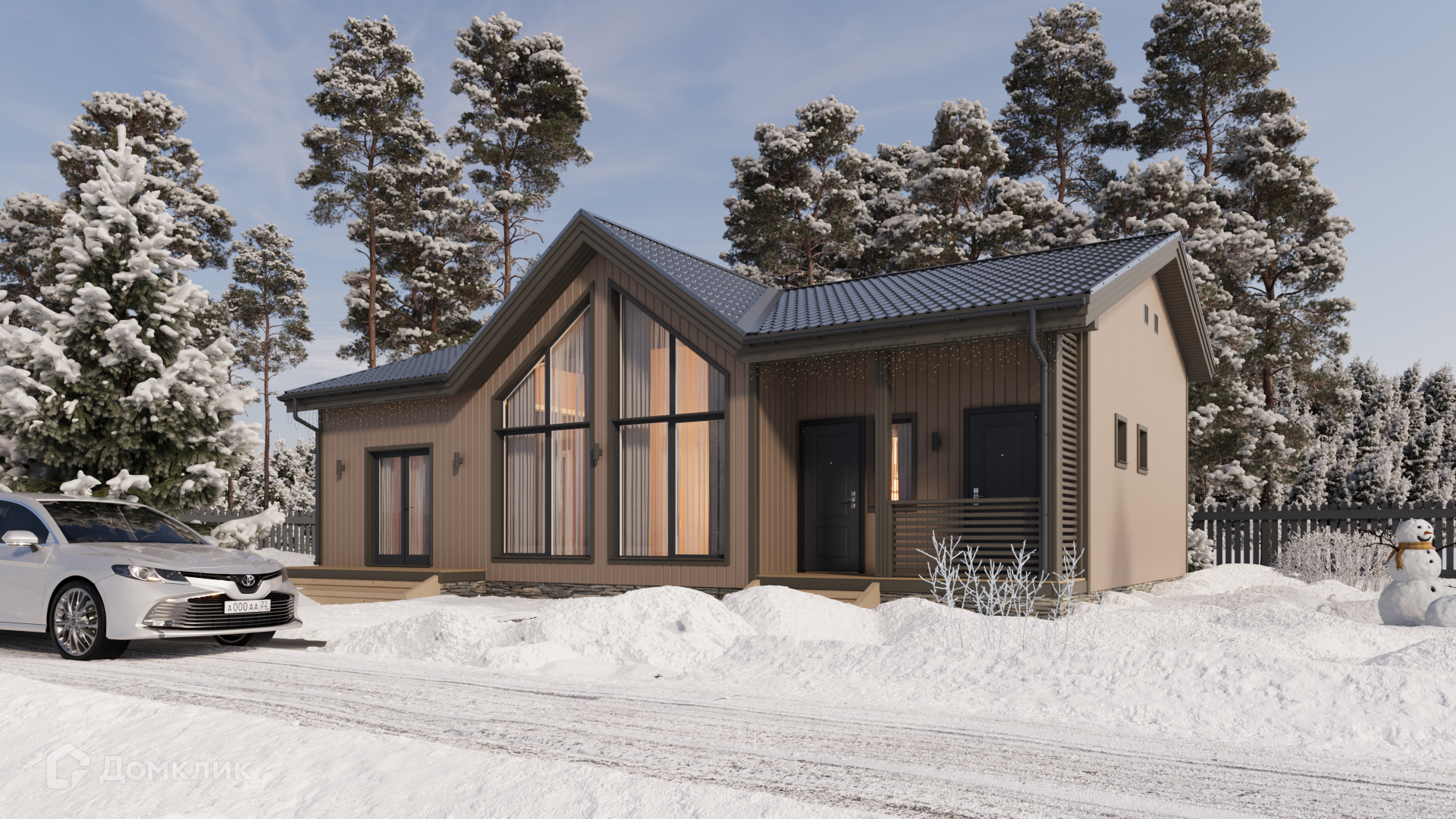 Проект дома «Кай 2» компании ООО «Комфорт-Проект» из материала Каркасный дом площадью 98.46м² под ключ за 5995000₽ в Донецке | 1 этаж, 3 спальни, 1 санузел – Домклик