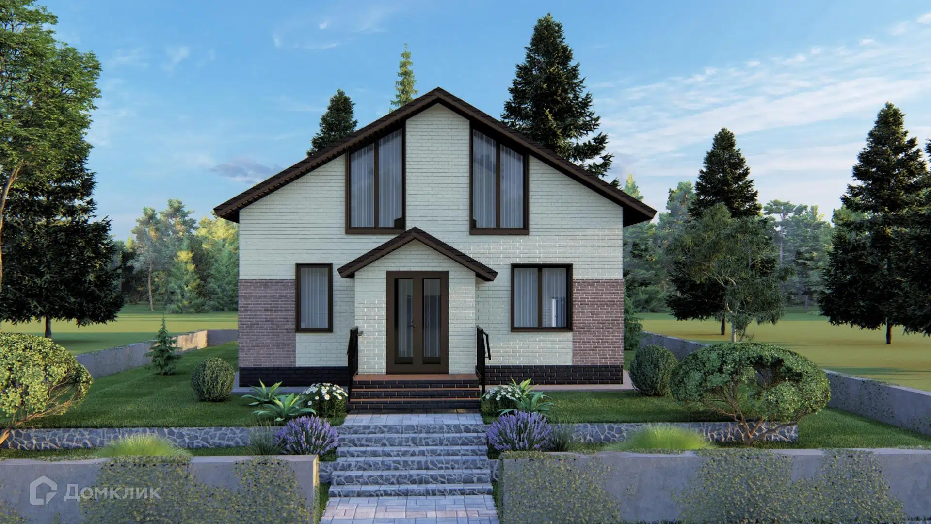 Проект дома «Коттедж Эридан» компании СК «Добро Дом» из материала Газобетонные блоки площадью 155м² под ключ за 7550000₽ в Донецке | 2 этажа, 5 спален, 2 санузла – Домклик