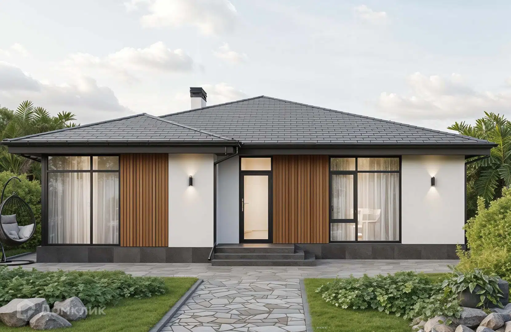 Проект дома «Проект 348-2» компании Новация из материала Газобетонные блоки площадью 138м² под ключ за 8142000₽ в Донецке | 1 этаж, 3 спальни, 2 санузла – Домклик