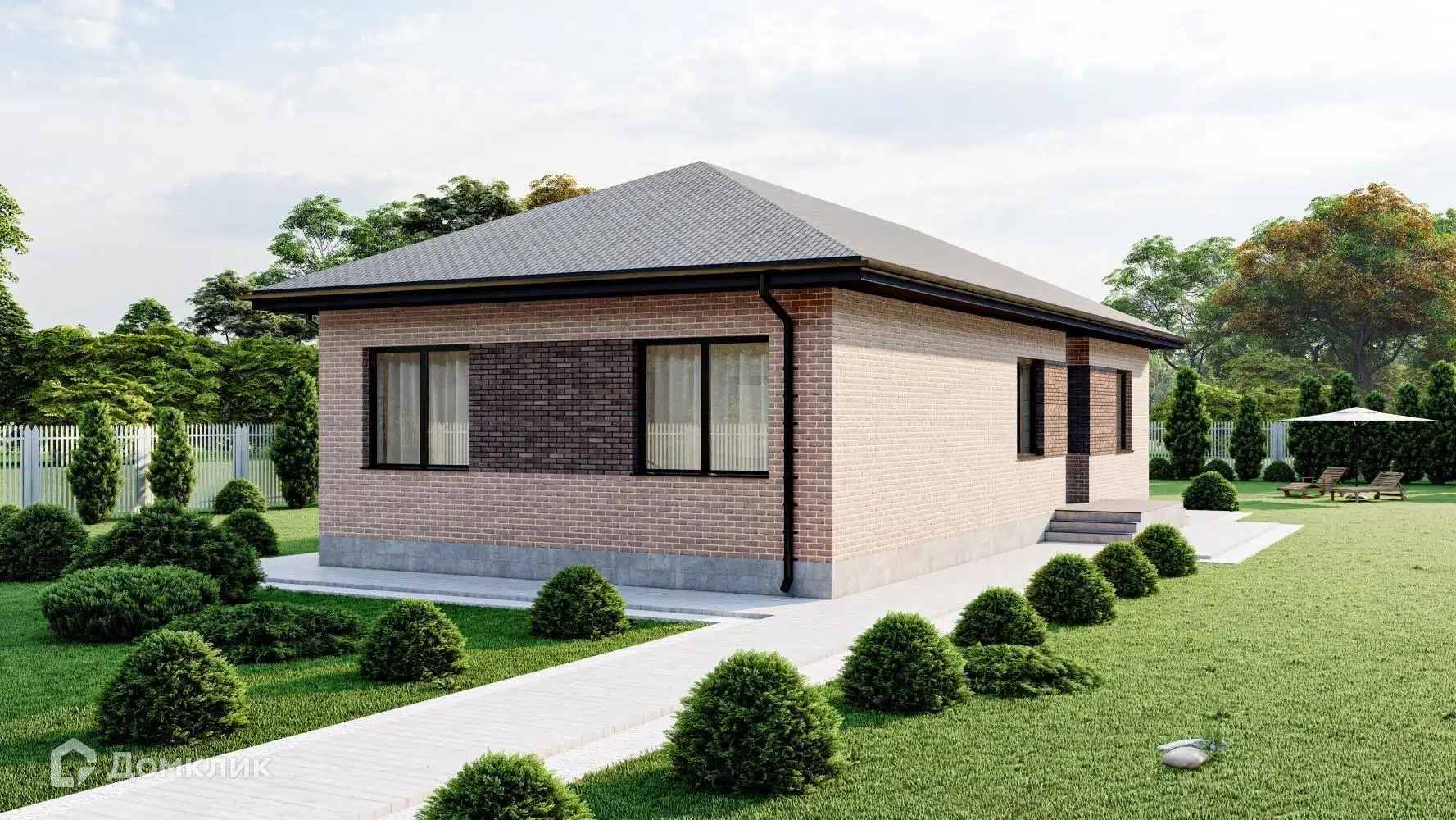 Проект дома «Пашковский» компании CвойДом-КРД.РФ из материала Газобетонные блоки площадью 93.1м² под ключ за 5900000₽ в Луганске | 1 этаж, 3 спальни, 1 санузел – Домклик