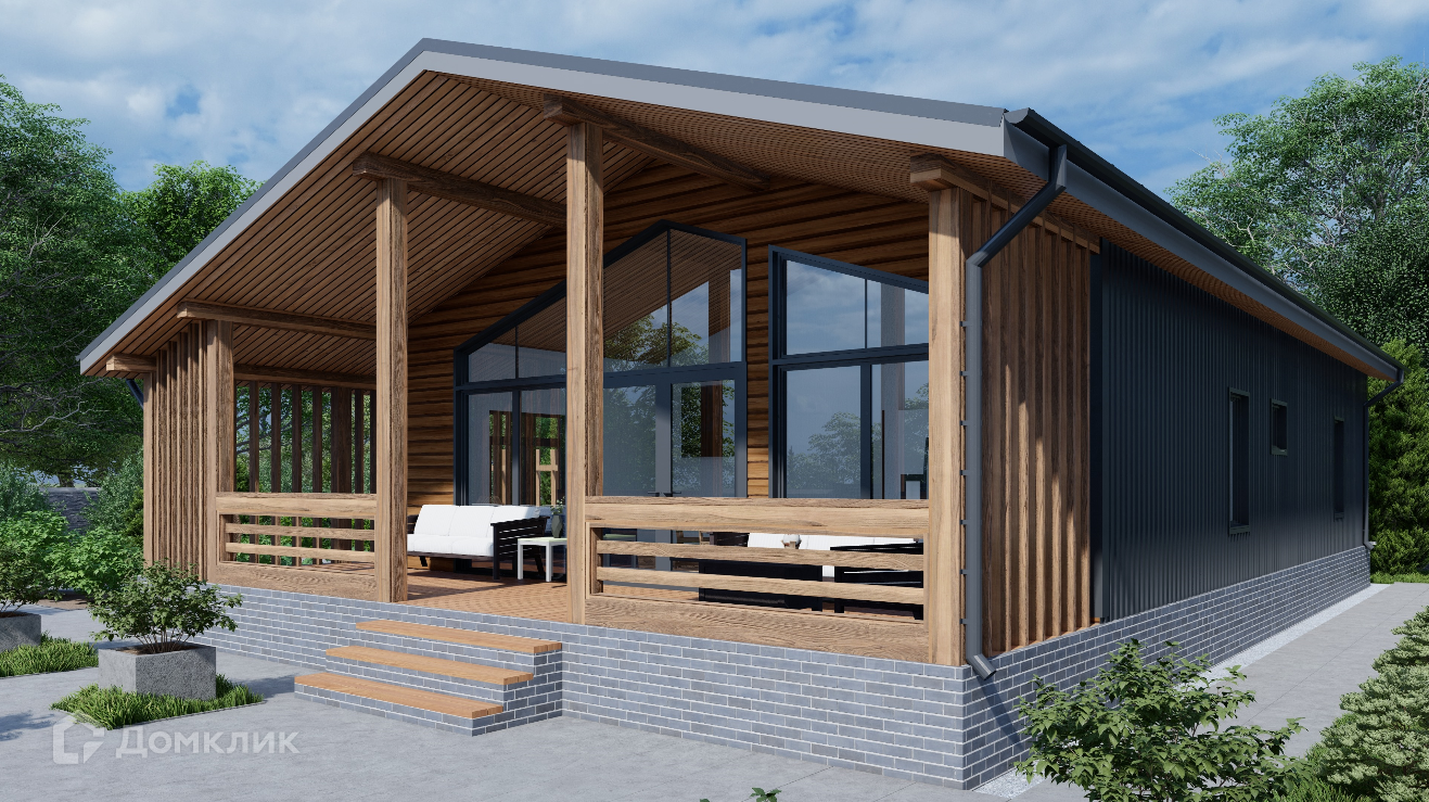 Проект дома «Одноэтажный МД-126» компании МАГАЗИН ДОМОВ из материала SIP-панели площадью 140.9м² под ключ за 8008000₽ в Донецке | 1 этаж, 3 спальни, 2 санузла – Домклик