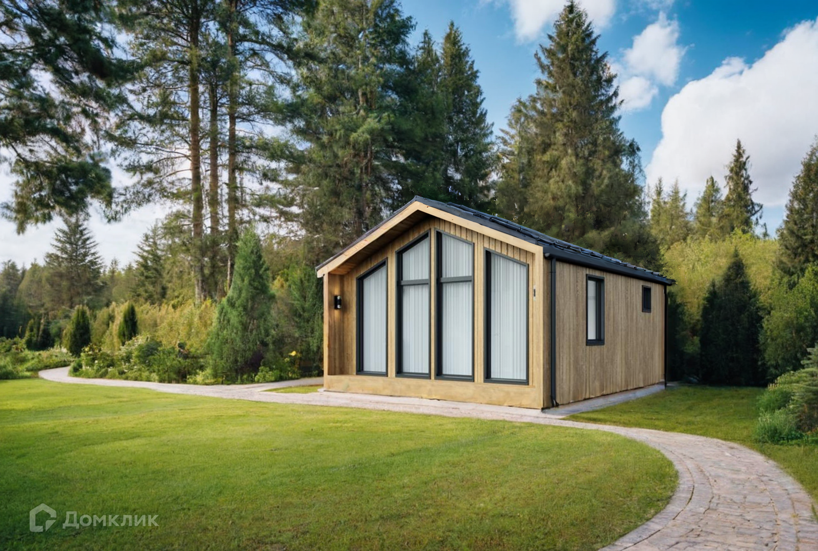 Проект дома «Барн 6х6» компании Твой Домостроитель из материала Каркасный дом площадью 31.8м² под ключ за 1997000₽ в Донецке | 1 этаж, 1 спальня, 1 санузел – Домклик