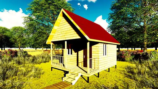 Проект дома «Проект №20» компании Земле-Строй из материала Брус естественной влажности площадью 30м² под ключ за 1305000₽ в Луганске | 2 этажа, 1 спальня, 1 санузел – Домклик