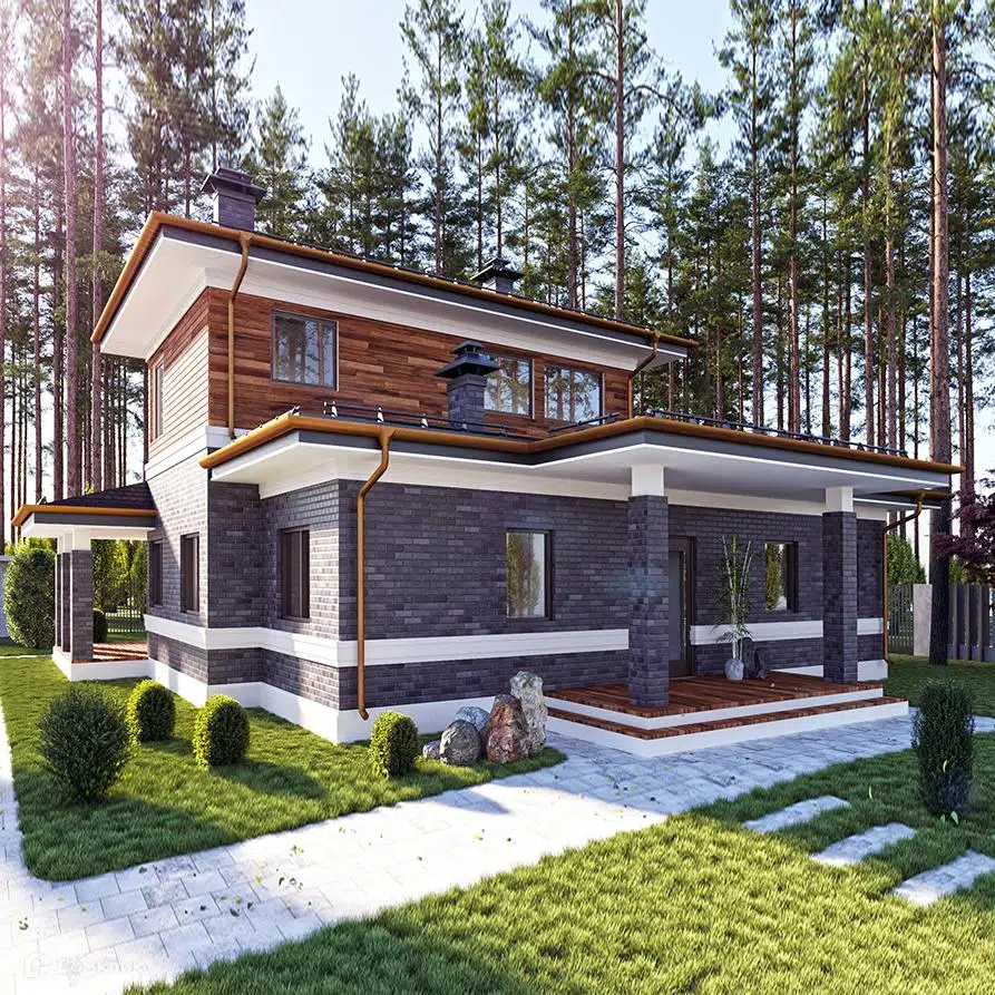 Проект дома «Frame 178» компании GREEN HOUSE | Дома под ключ из материала Каркасный дом площадью 178м² под ключ за 8820000₽ в Донецке | 2 этажа, 4 спальни, 3 санузла – Домклик