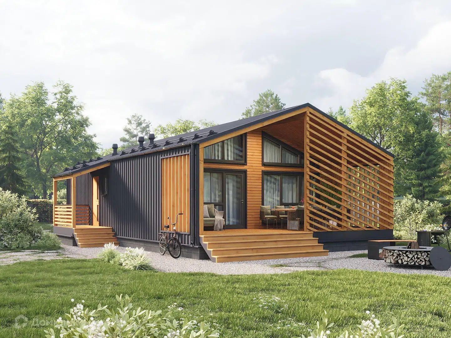 Проект дома «Барн - 9 К-200 8х10 м Ш» компании Теремъ из материала Каркасный дом площадью 94м² под ключ за 8841199₽ в Донецке | 1 этаж, 3 спальни, 1 санузел – Домклик