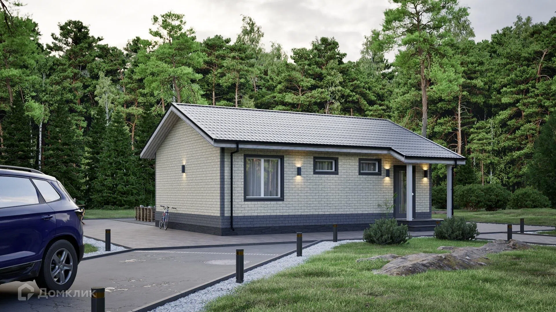 Проект дома «P-H Классика 60» компании Perfect House г. Ханты-Мансийск из материала SIP-панели площадью 57м² под ключ за 3750000₽ в Луганске | 1 этаж, 2 спальни, 1 санузел – Домклик