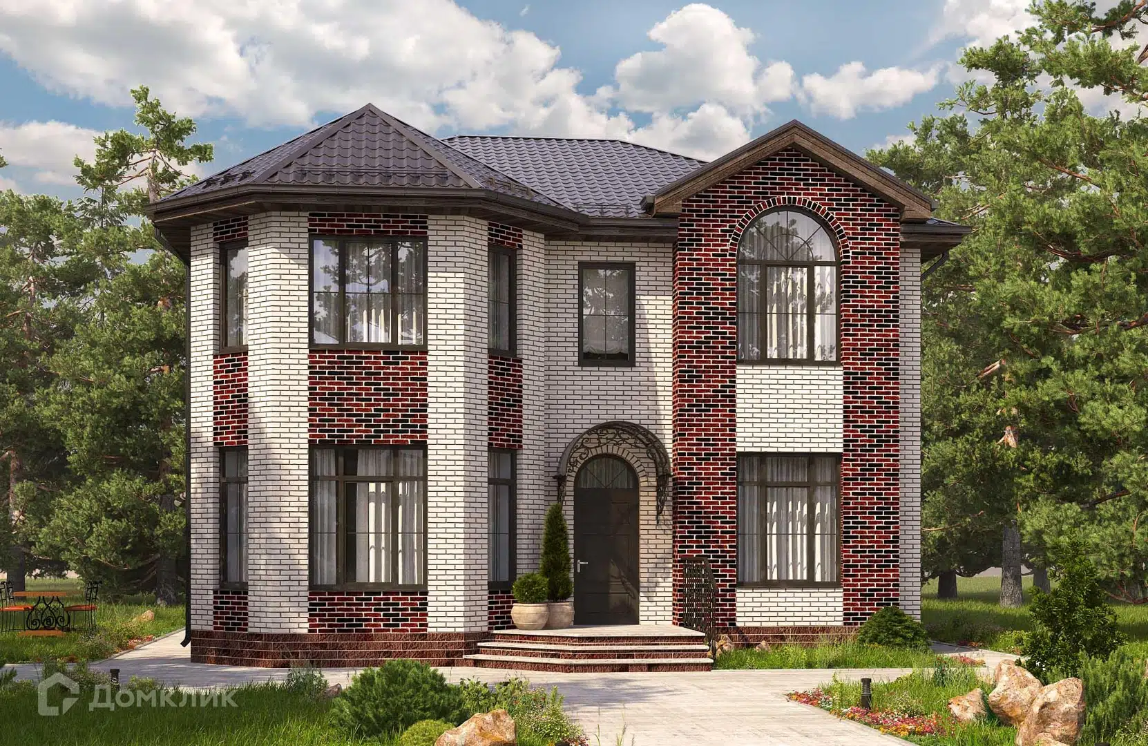 Проект дома «Проект №36» компании Новация из материала Газобетонные блоки площадью 163м² под ключ за 9850000₽ в Донецке | 2 этажа, 4 спальни, 2 санузла – Домклик