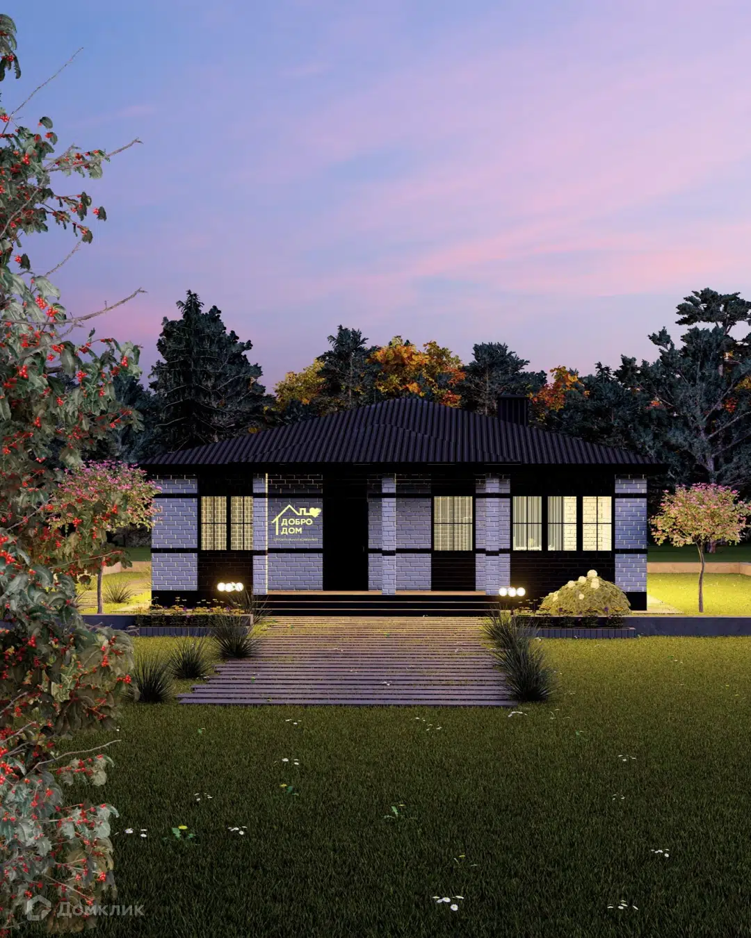 Проект дома «Коттедж Неаполь» компании СК «Добро Дом» из материала Газобетонные блоки площадью 120м² под ключ за 6875000₽ в Донецке | 1 этаж, 3 спальни, 2 санузла – Домклик