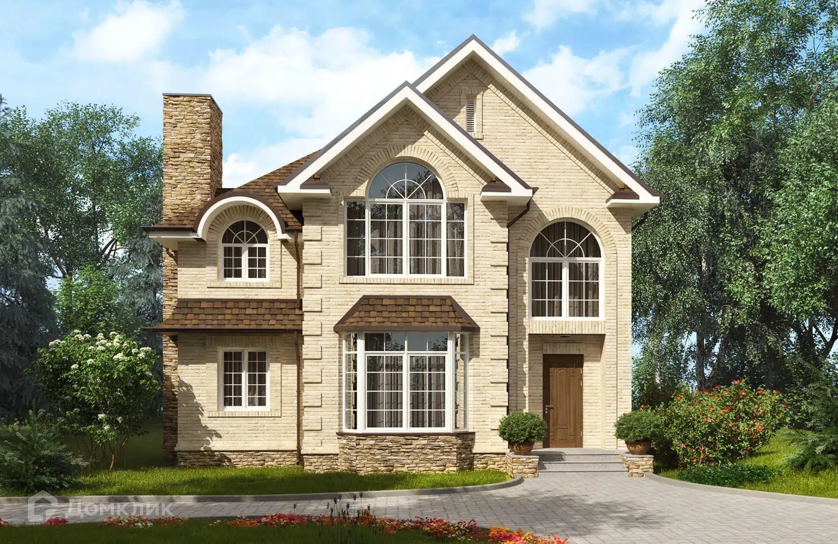 Проект дома «Проект №58» компании Новация из материала Керамические блоки площадью 155м² под ключ за 8525000₽ в Донецке | 2 этажа, 4 спальни, 2 санузла – Домклик