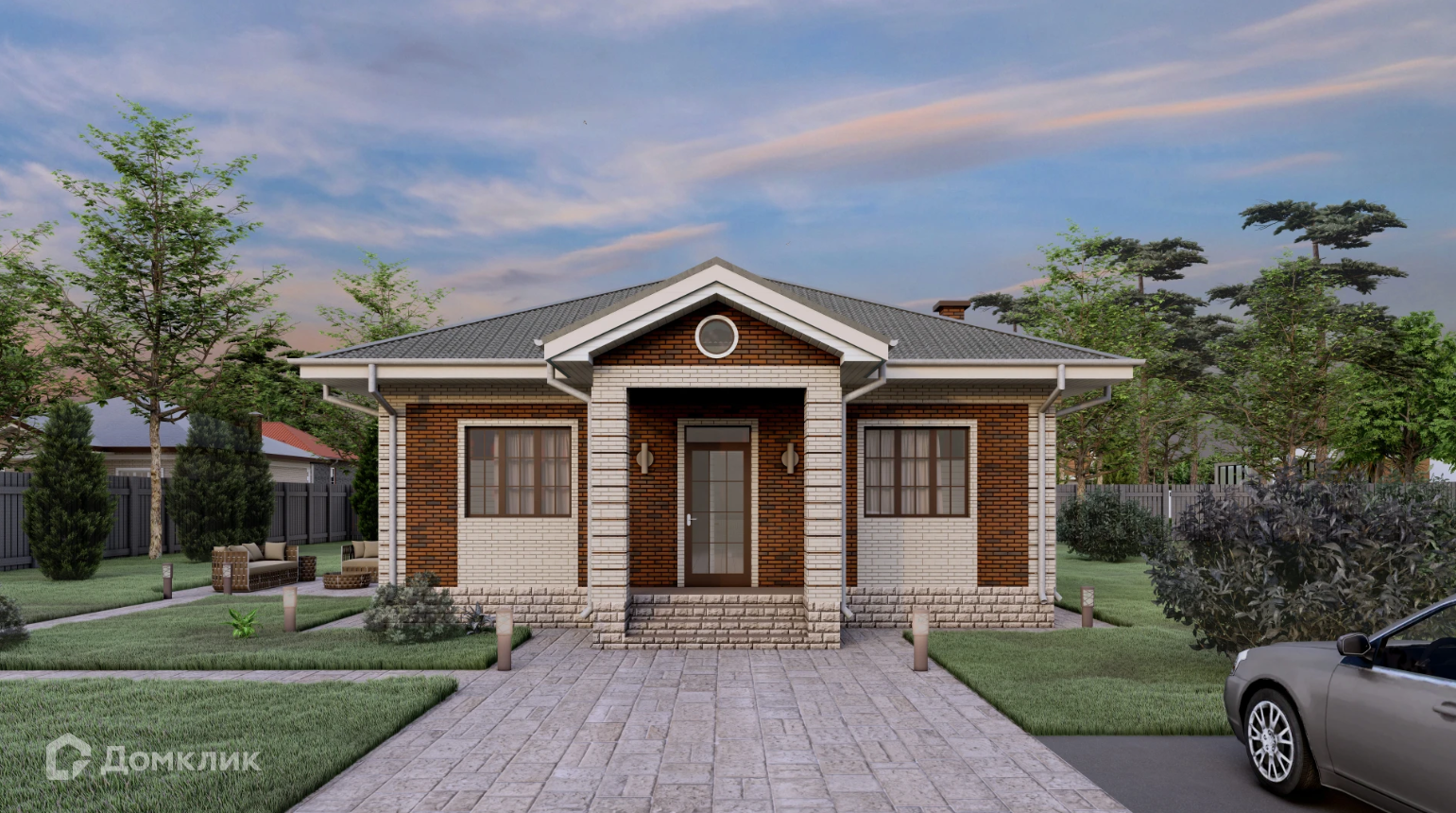 Проект дома «Букетный SIP» компании Сапфир из материала SIP-панели площадью 78м² под ключ за 6400000₽ в Донецке | 1 этаж, 3 спальни, 2 санузла – Домклик