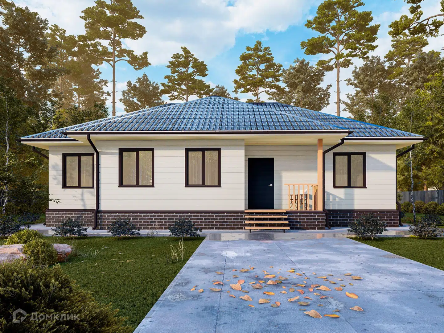 Проект дома «Проект "Кси-1"» компании Альфа SIP из материала SIP-панели площадью 135м² под ключ за 3865955₽ в Донецке | 1 этаж, 3 спальни, 2 санузла – Домклик