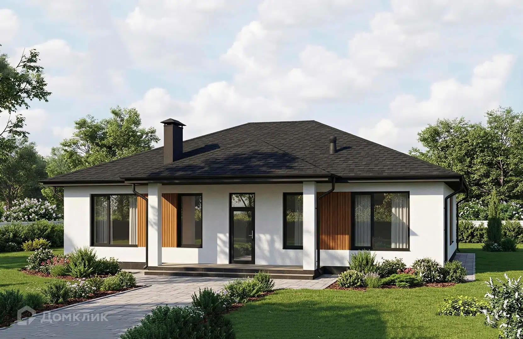 Проект дома «Проект №413» компании Новация из материала Газобетонные блоки площадью 129м² под ключ за 8400000₽ в Донецке | 1 этаж, 3 спальни, 3 санузла – Домклик