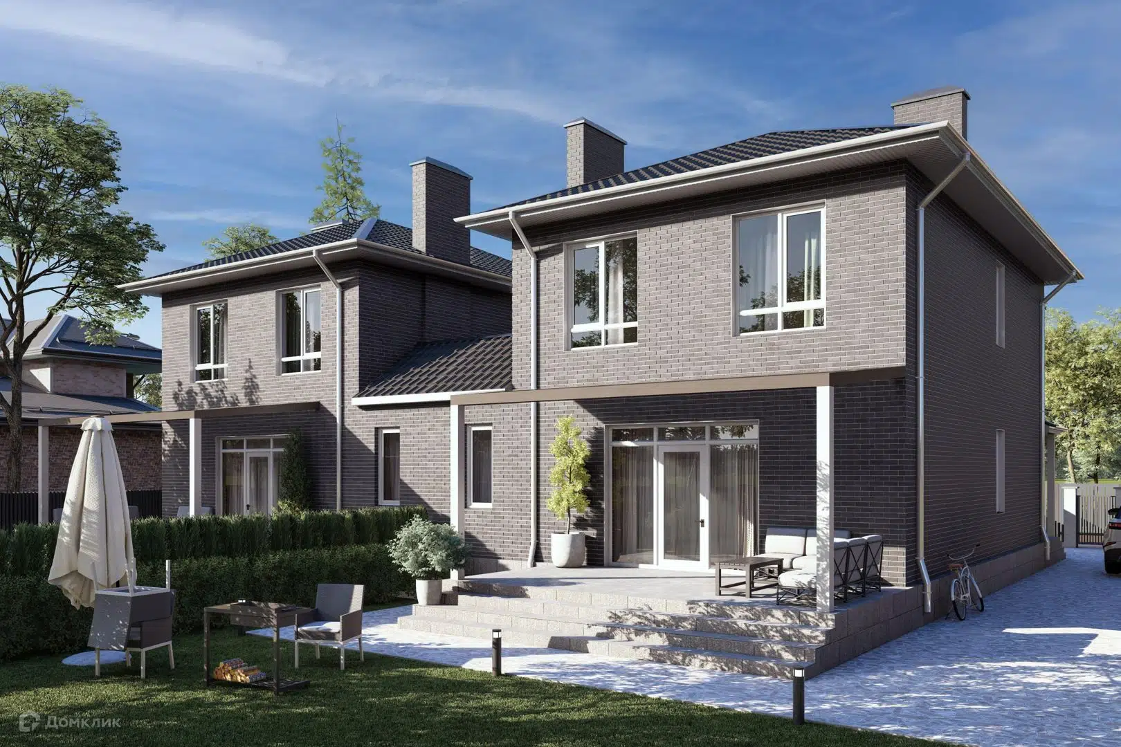 Проект дома «Таунхаус (1 секция)» компании ИП Запорожец Надежда Сергеевна из материала Кирпич площадью 120м² под ключ за 7000000₽ в Донецке | 2 этажа, 4 спальни, 2 санузла – Домклик