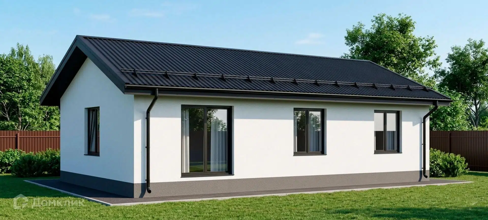 Проект дома «Загородный дом Нью-Йорк 90» компании Титан из материала Пескоцементные блоки площадью 90.6м² под ключ за 6000000₽ в Донецке | 1 этаж, 3 спальни, 1 санузел – Домклик