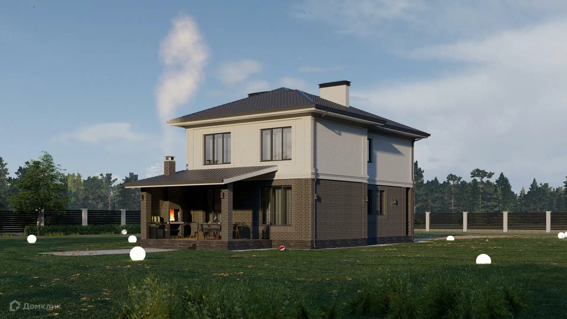 Проект дома «Оливер» компании ИП Ветринский Андрей Александрович из материала Газобетонные блоки площадью 257.1м² под ключ за 8700000₽ в Донецке | 2 этажа, 3 спальни, 2 санузла – Домклик