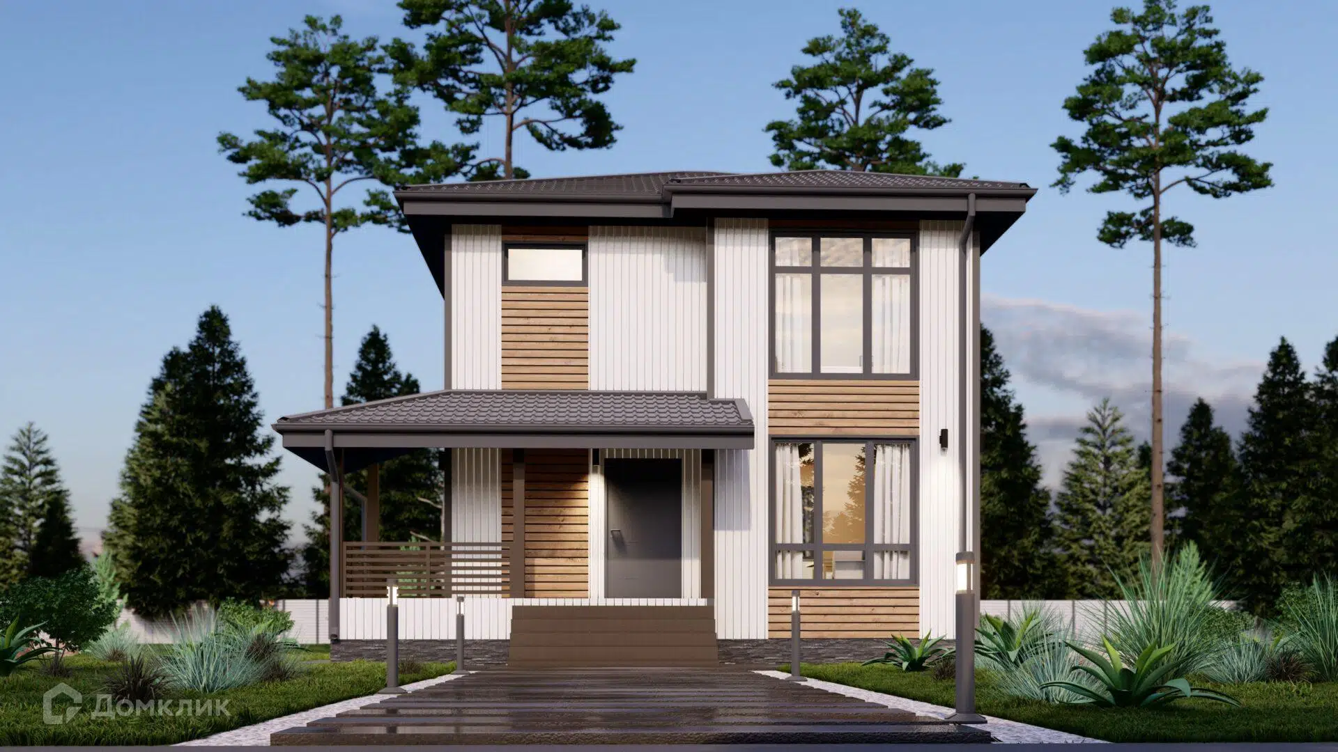 Проект дома «Берлин» компании Каркас Поволжья из материала Каркасный дом площадью 100м² под ключ за 5000000₽ в Донецке | 2 этажа, 4 спальни, 2 санузла – Домклик