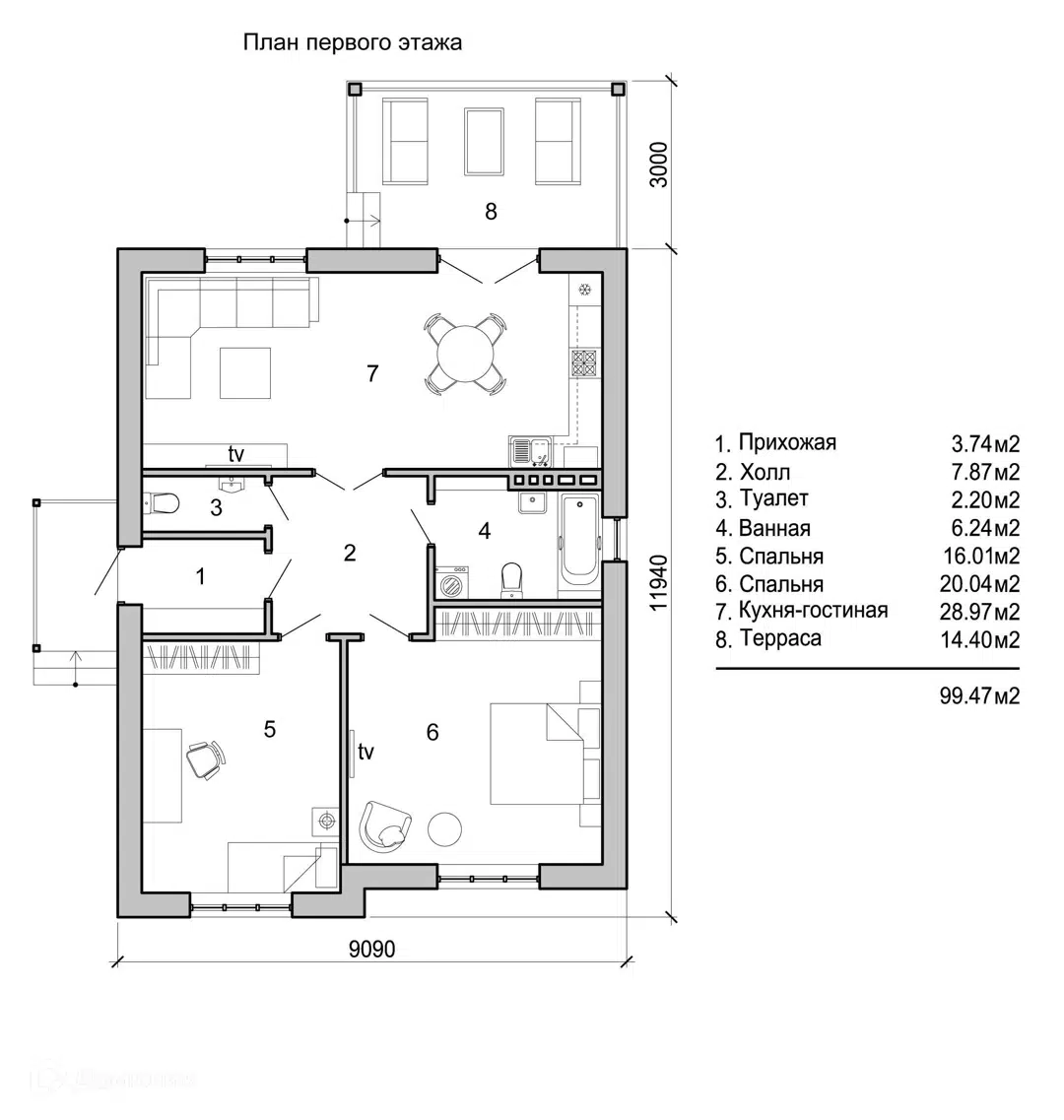 Планировка 1 этаж этажа