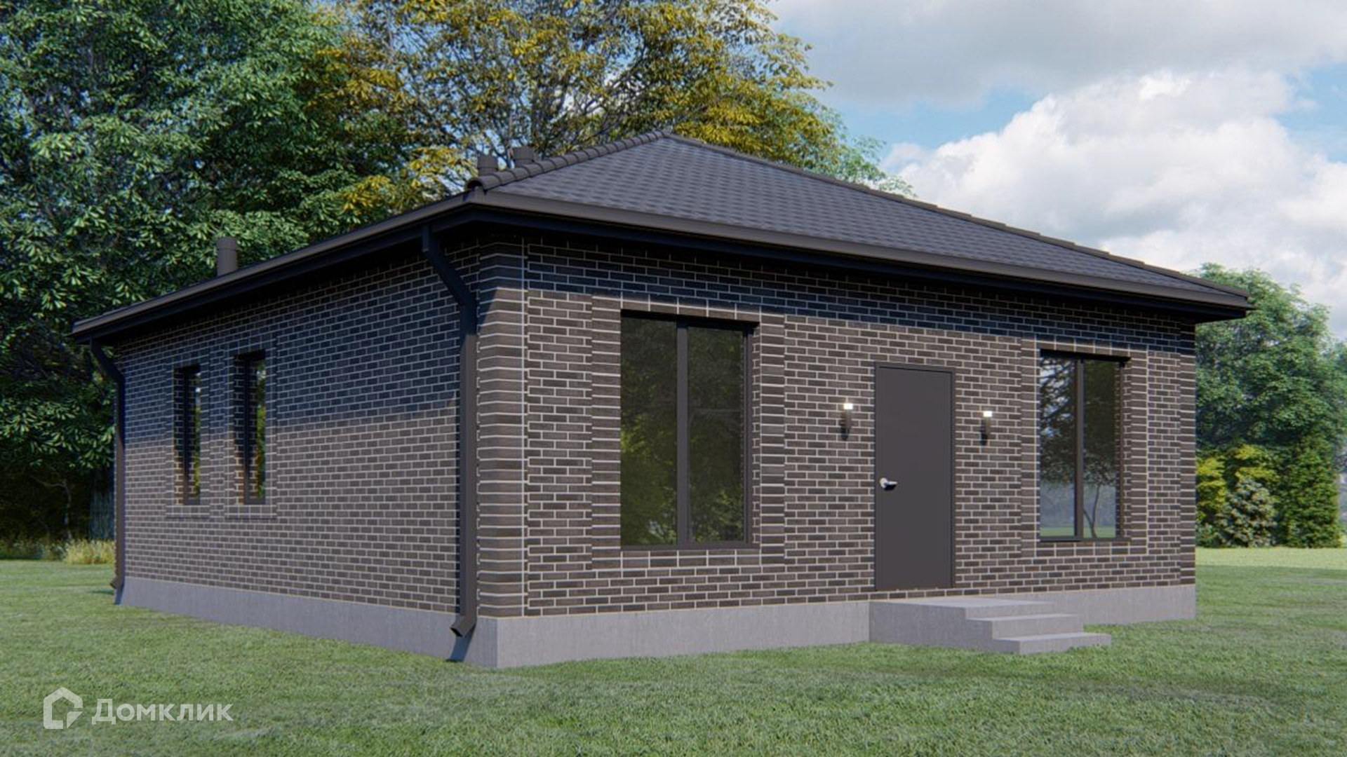 Проект дома «С-29/2025» компании СК Дом-Юг из материала Кирпич площадью 70.23м² под ключ за 5726000₽ в Донецке | 1 этаж, 3 спальни, 1 санузел – Домклик