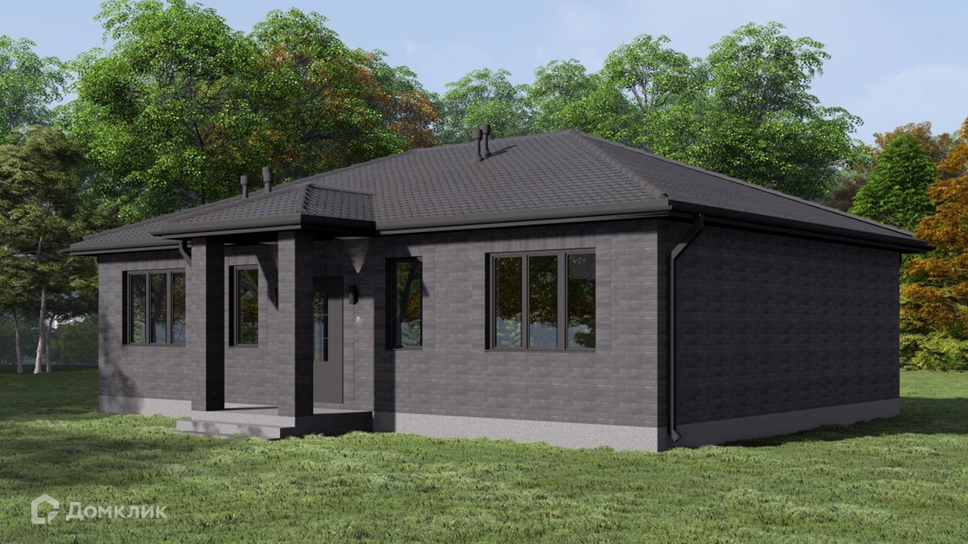 Проект дома «C-25/2025» компании СК Дом-ЮГ из материала Газобетонные блоки площадью 95.89м² под ключ за 6160000₽ в Донецке | 1 этаж, 3 спальни, 1 санузел – Домклик