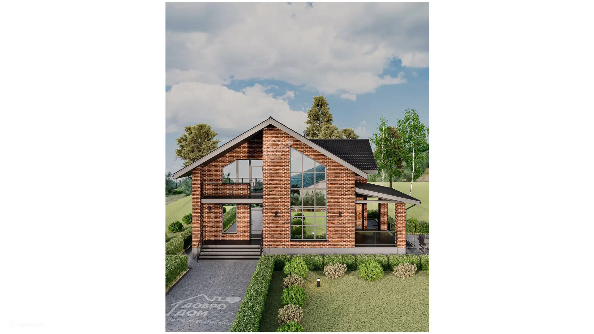 Проект дома «Коттедж Косомос» компании СК «Добро Дом» из материала Газобетонные блоки площадью 126м² под ключ за 7950000₽ в Донецке | 2 этажа, 4 спальни, 2 санузла – Домклик