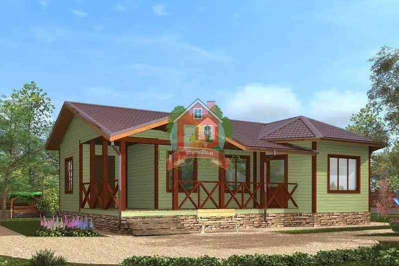 Проект дома «Дом Регата» компании ООО МногоДом из материала Каркасный дом площадью 109м² под ключ за 5123000₽ в Донецке | 1 этаж, 2 спальни, 1 санузел – Домклик