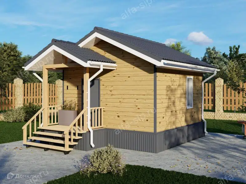 Проект дома «Проект "5х5"» компании Альфа SIP · Дома из СИП панелей из материала SIP-панели площадью 25м² под ключ за 1015343₽ в Донецке | 1 этаж, 1 спальня, 1 санузел – Домклик