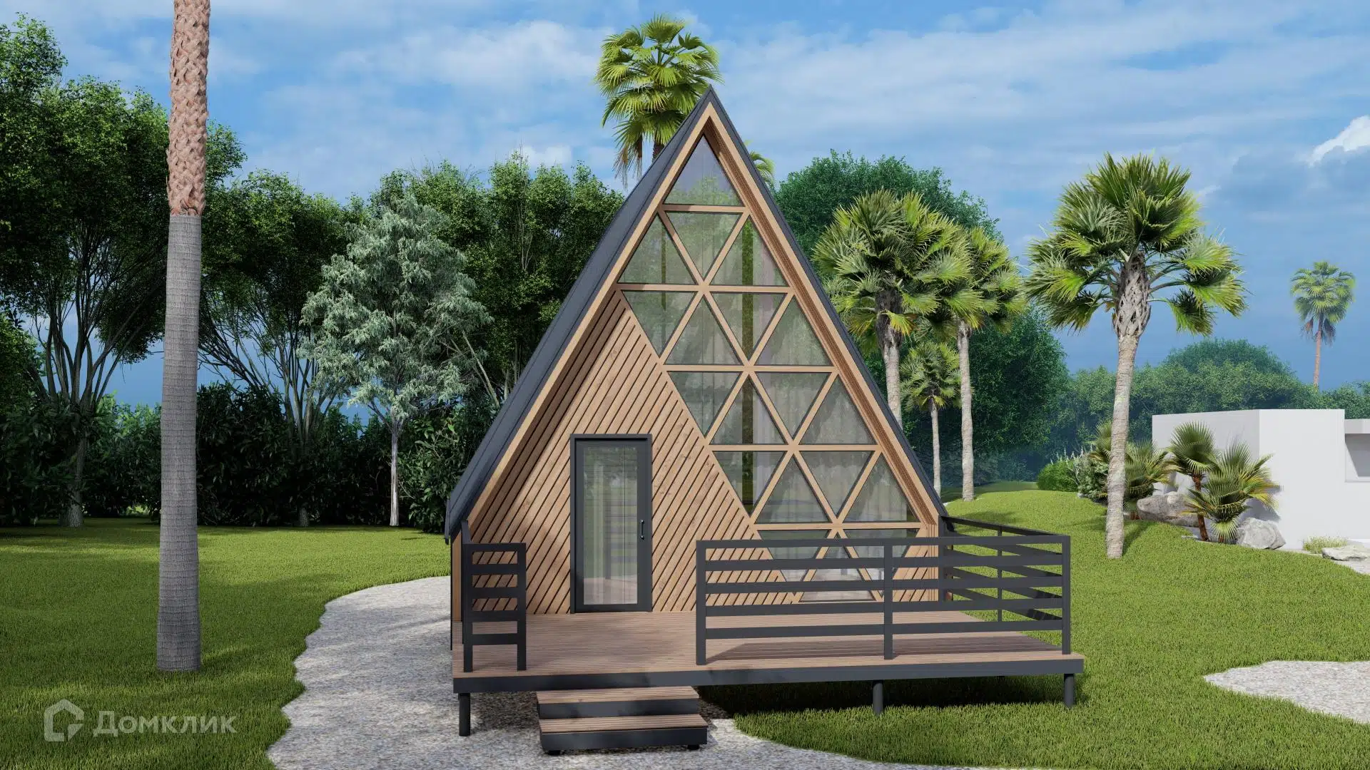 Проект дома «A-frame N.T-1300» компании Первая Домостроительная Компания из материала Каркасный дом площадью 81.2м² под ключ за 5200000₽ в Донецке | 2 этажа, 2 спальни, 1 санузел – Домклик