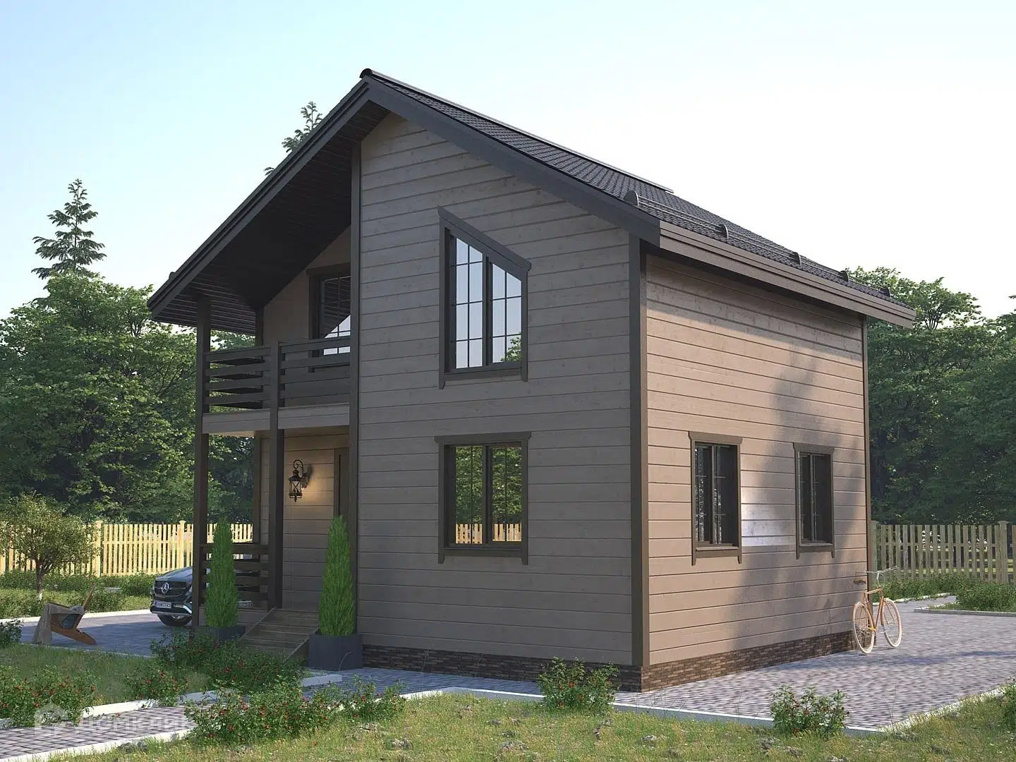 Проект дома «Весна-5 (домокомплект)» компании Теплодина из материала Панельно-каркасная технология площадью 98.4м² под ключ за 4570000₽ в Донецке | 2 этажа, 2 спальни, 1 санузел – Домклик