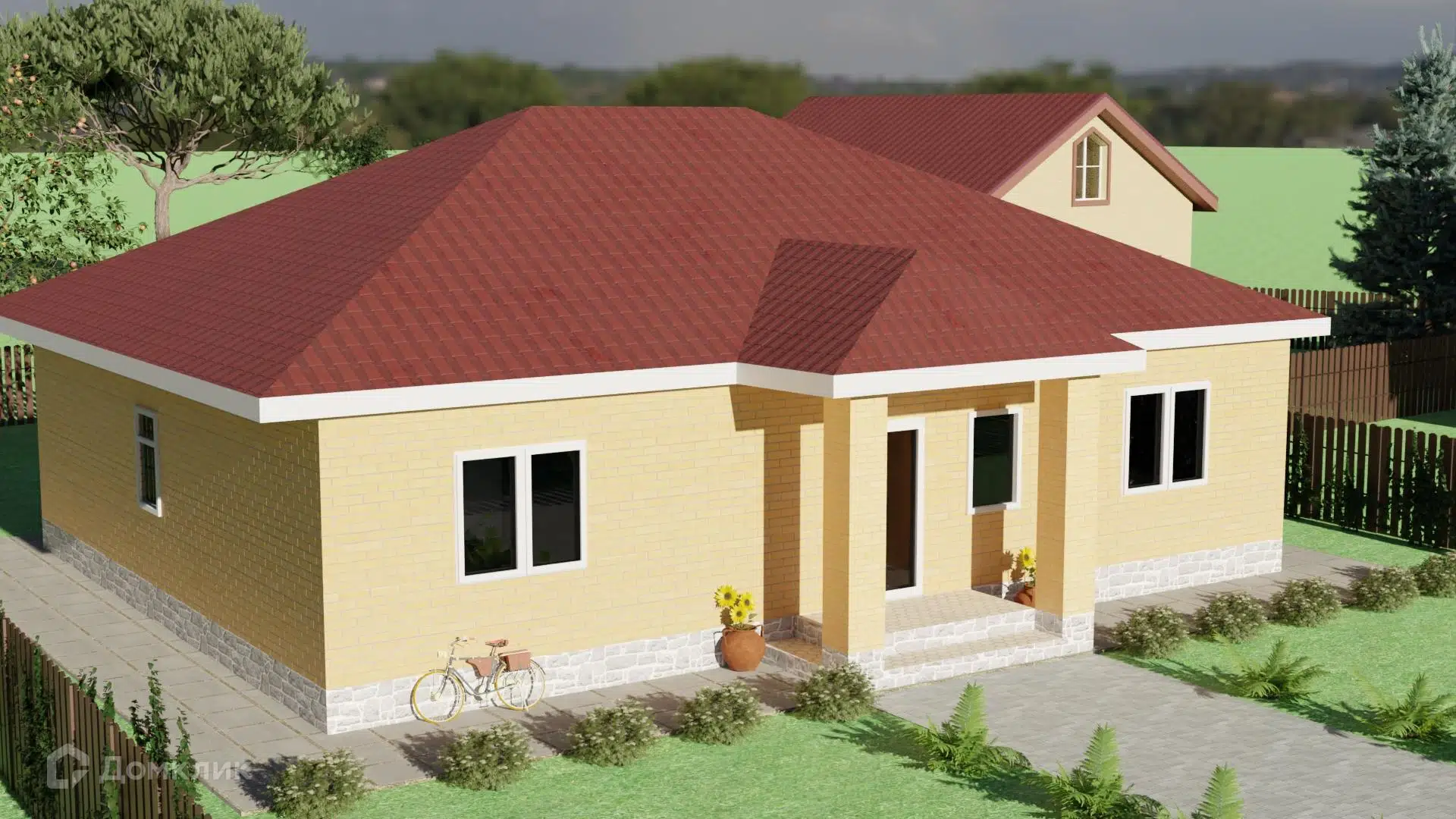 Проект дома «Дом 1-эт 100 м2» компании СК «СтройЭкоГарант» из материала Керамзитобетонные блоки площадью 100м² под ключ за 6000000₽ в Луганске | 1 этаж, 3 спальни, 2 санузла – Домклик