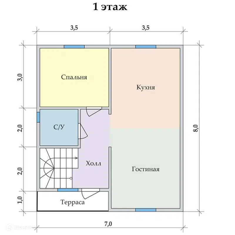 Планировка 1 этажа