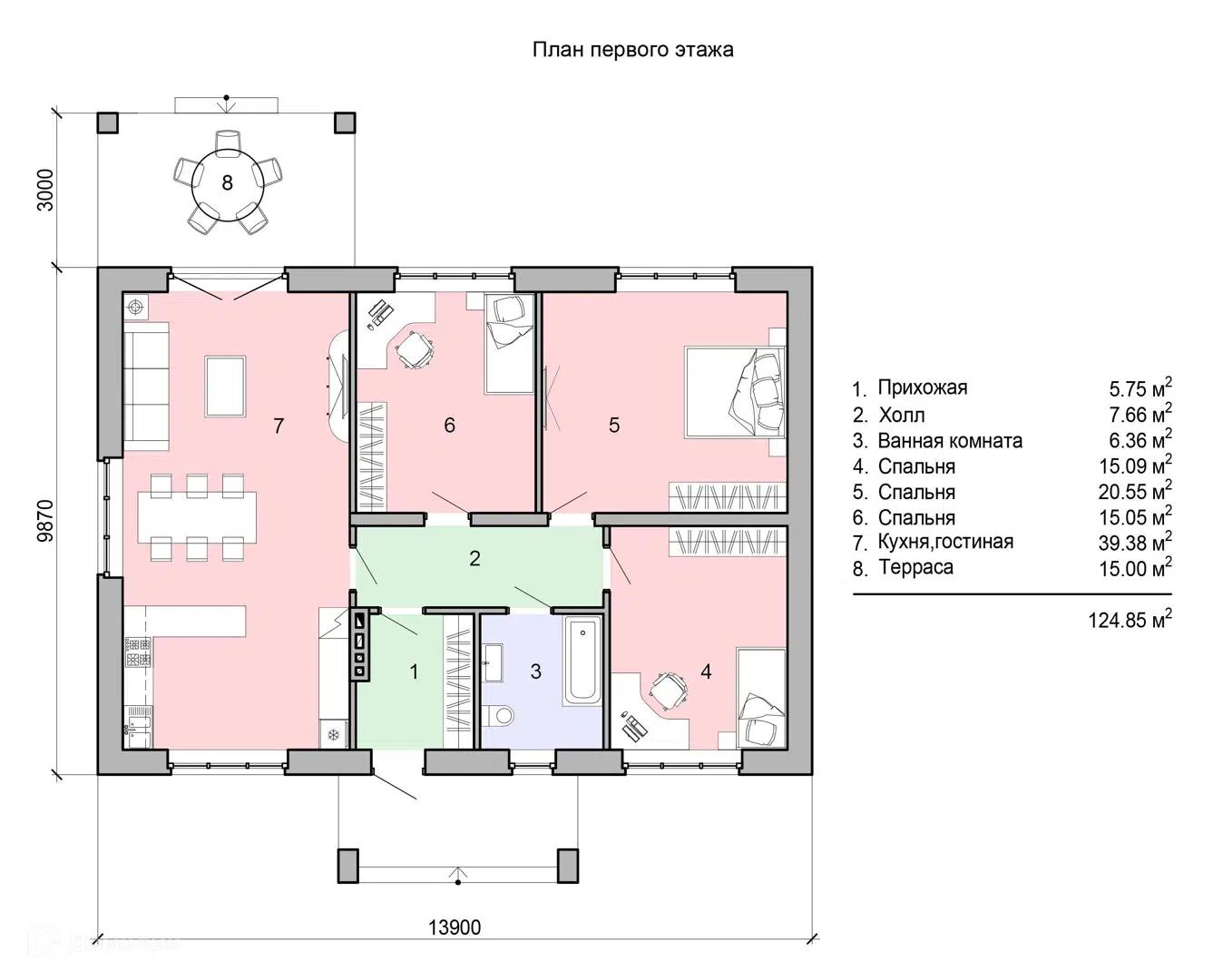 Планировка 1 этаж этажа