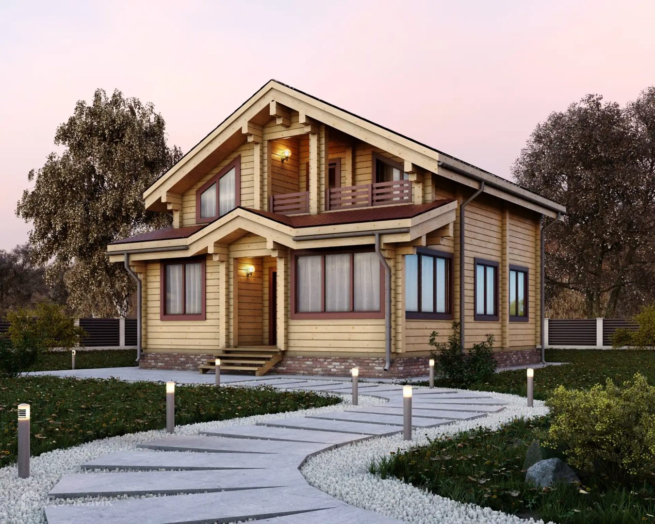 Проект дома «Александрия» компании Вертикаль строй из материала Профилированный брус площадью 140м² под ключ за 5299000₽ в Донецке | 1 этаж, 1 спальня, 1 санузел – Домклик