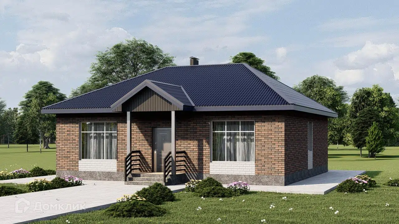 Проект дома «Коттеджный посёлок "Малиновка-Парк"» компании Дом67 из материала Газосиликатные блоки площадью 100м² под ключ за 9200000₽ в Донецке | 1 этаж, 3 спальни, 1 санузел – Домклик