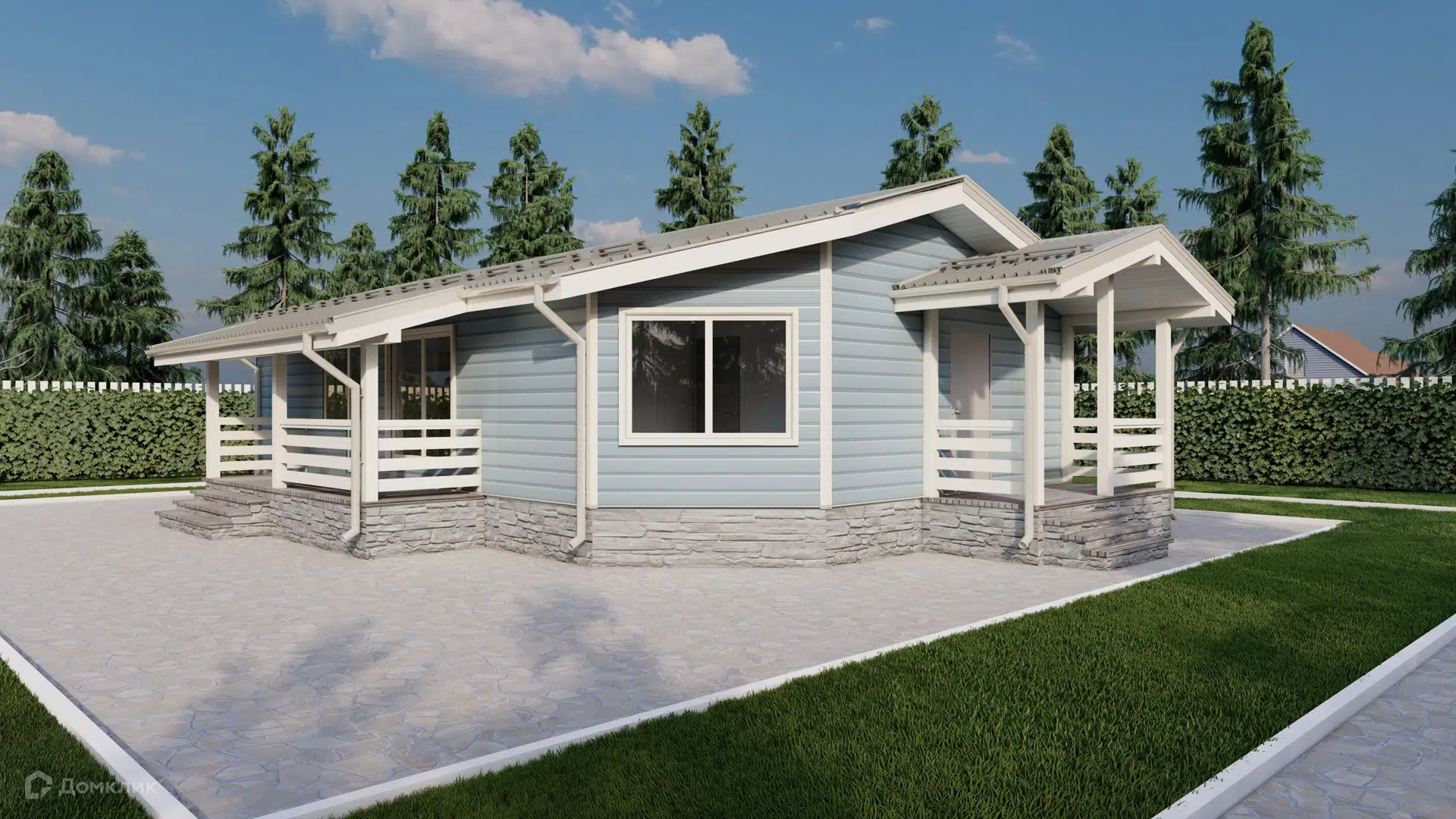 Проект дома «Архангельск - 3» компании ОСИПОВИЧ из материала SIP-панели площадью 107м² под ключ за 6429796₽ в Донецке | 1 этаж, 3 спальни, 2 санузла – Домклик