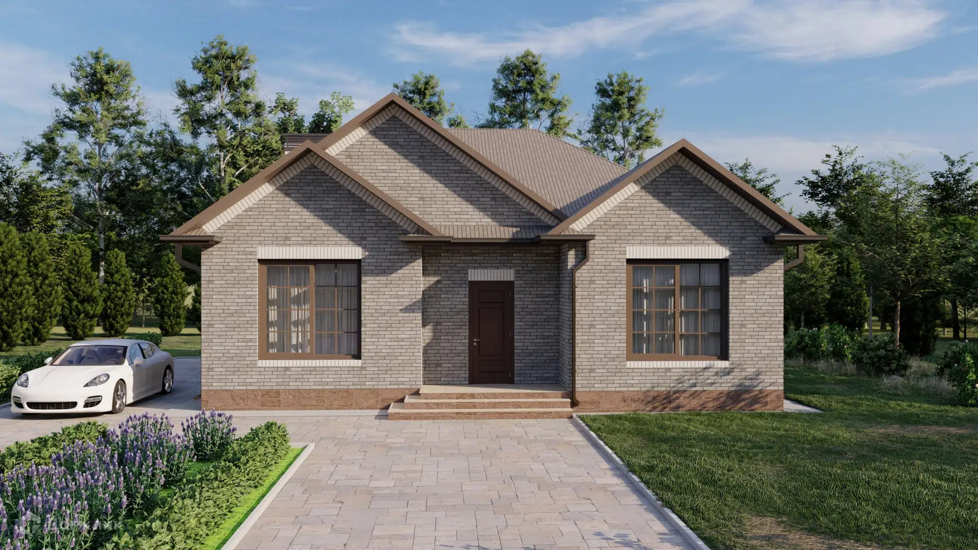 Проект дома «БРАИТ-91» компании ООО СК «БРАИТ ГРУПП» из материала Кирпич площадью 110м² под ключ за 5600000₽ в Донецке | 1 этаж, 3 спальни, 1 санузел – Домклик