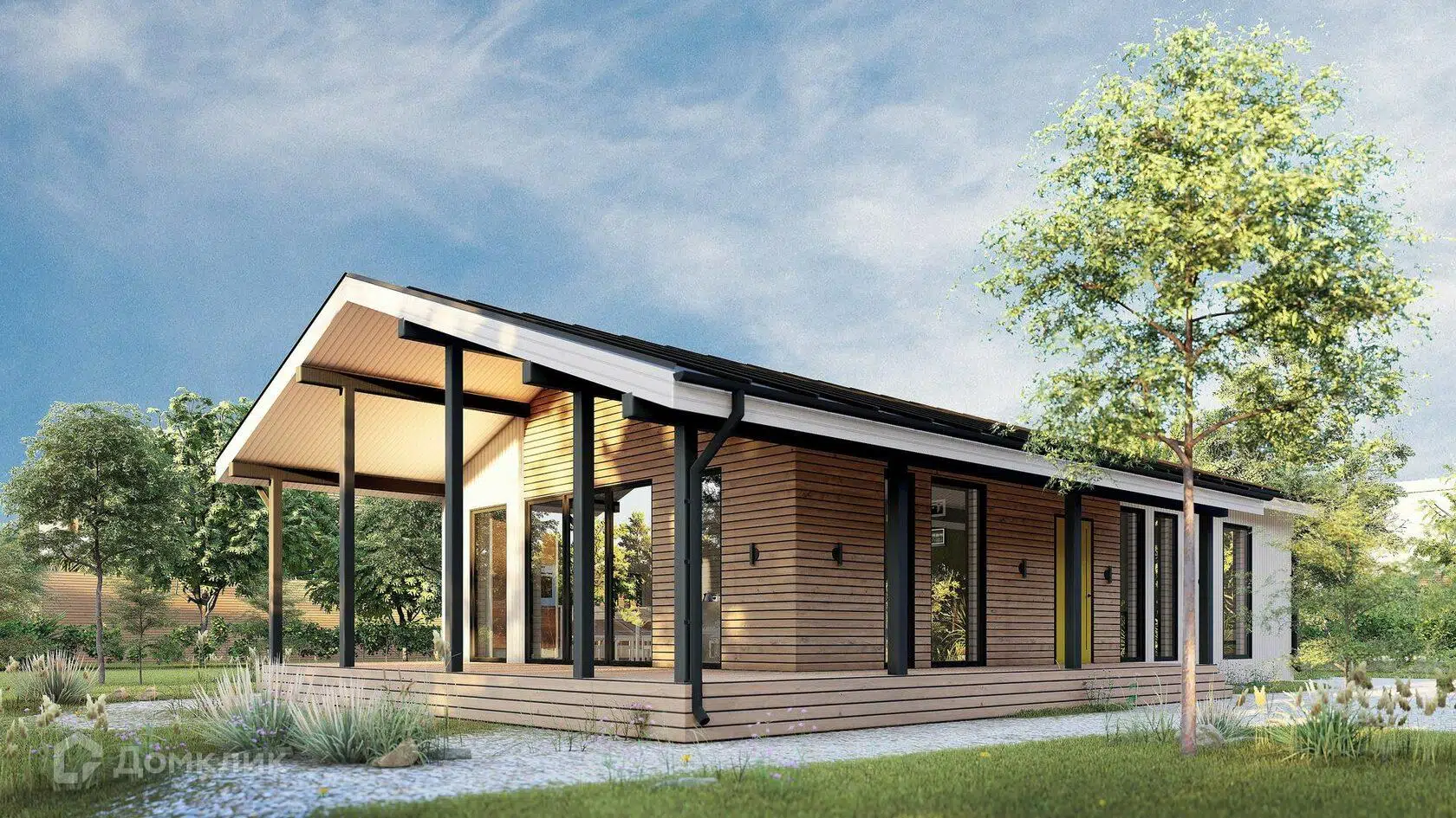 Проект дома «Норвегия 132» компании Авангард Строй из материала Панельно-каркасная технология площадью 132м² под ключ за 5192000₽ в Донецке | 1 этаж, 3 спальни, 2 санузла – Домклик