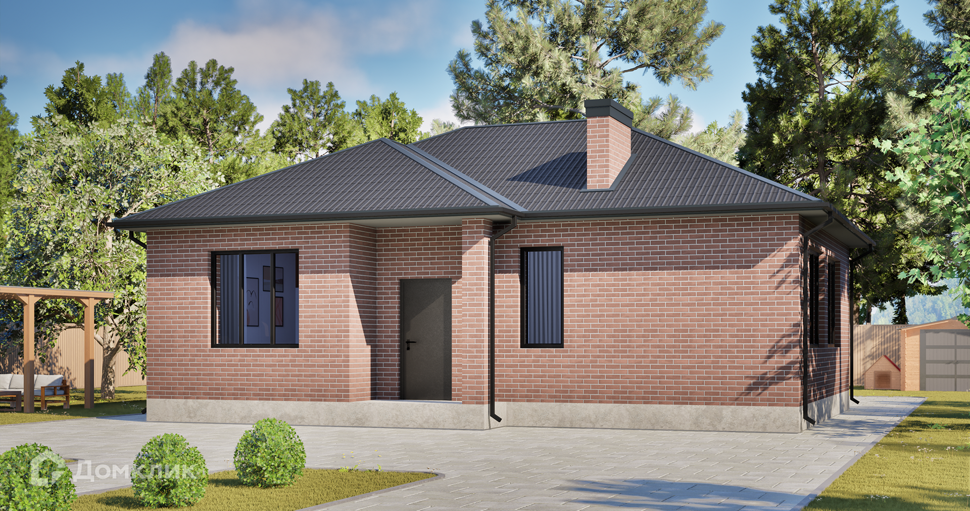 Проект дома «Жилой дом №80/5» компании ИП Кулиш В. И. из материала Газобетонные блоки площадью 85.18м² под ключ за 6000000₽ в Донецке | 1 этаж, 3 спальни, 2 санузла – Домклик