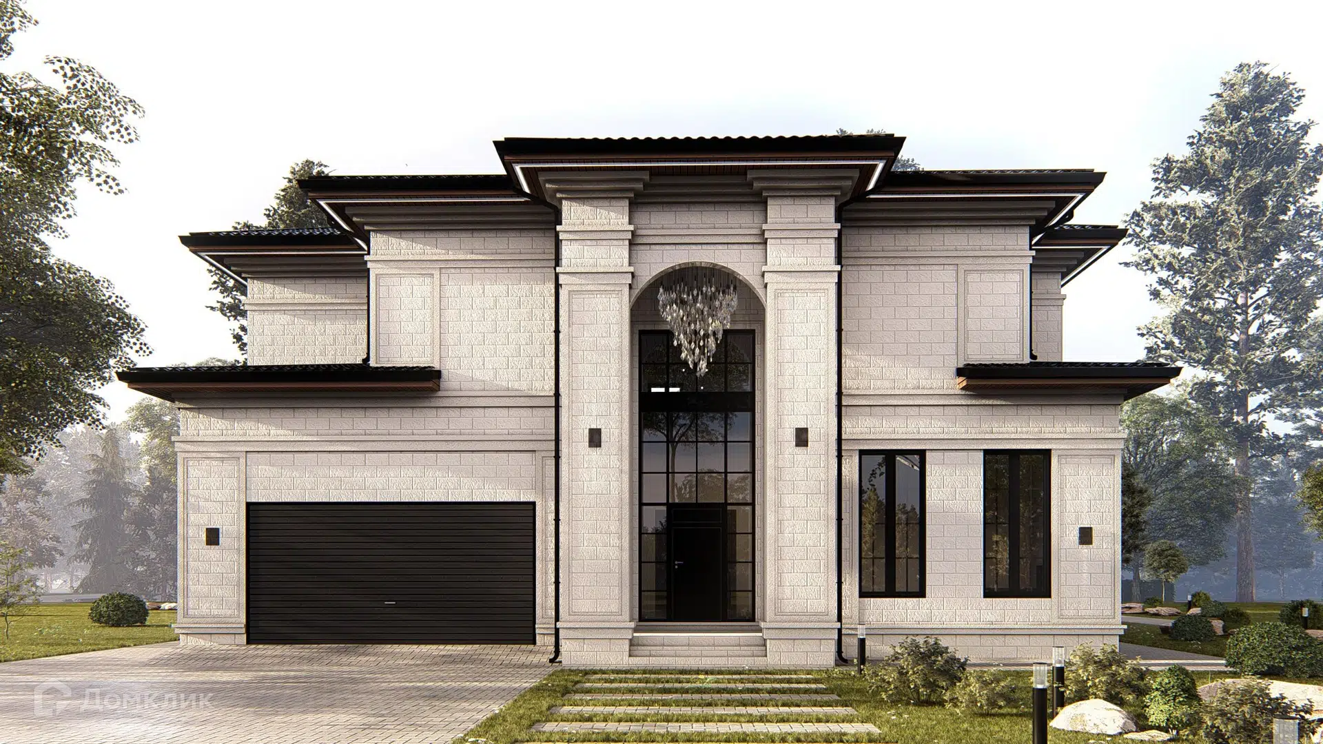 Проект дома «Эдельвейс» компании ИП Ветринская Елена Александровна из материала Газобетонные блоки площадью 646м² под ключ за 34148640₽ в Донецке | 2 этажа, 5 спален, 4 санузла – Домклик