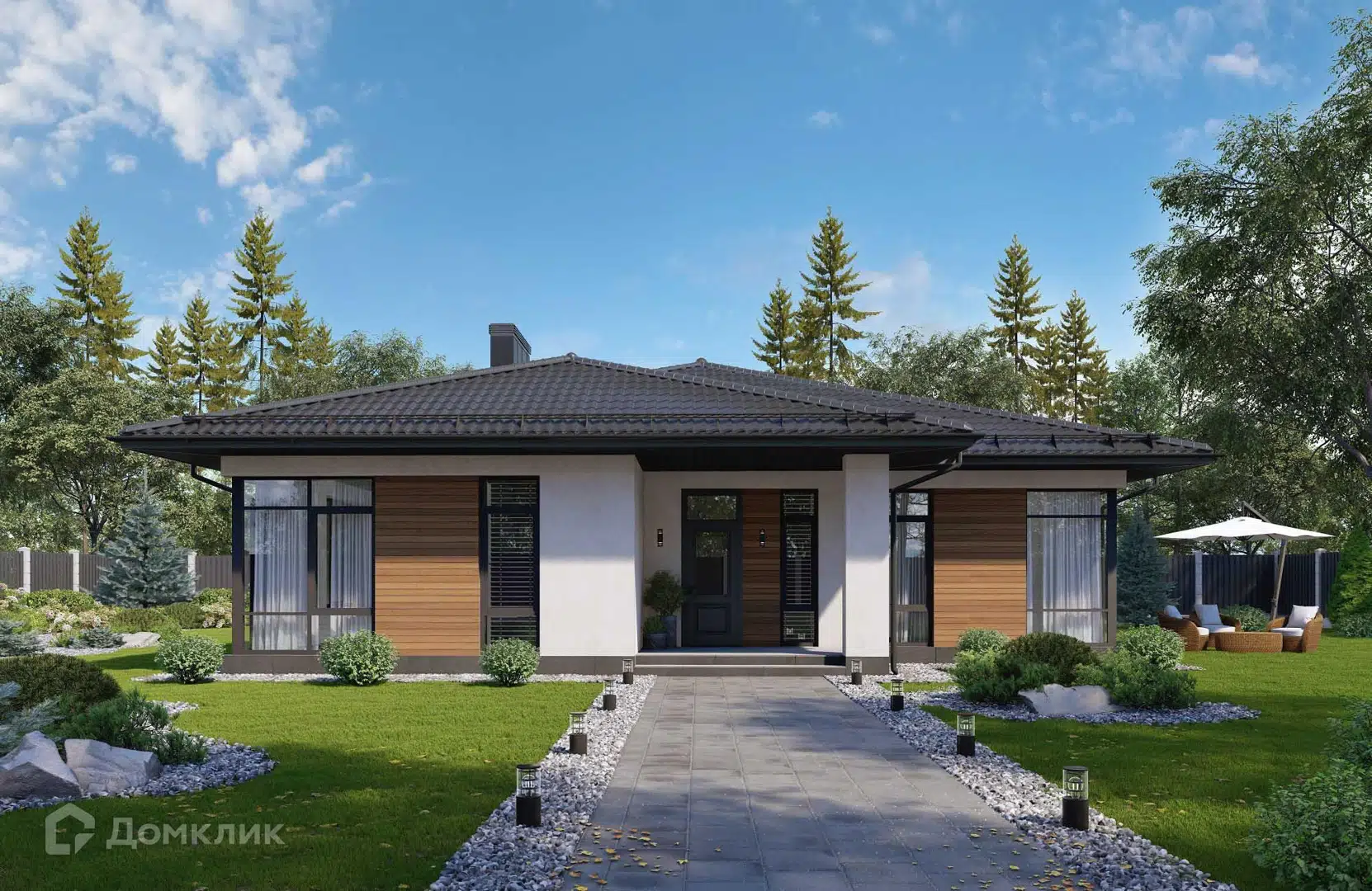 Проект дома «Проект №359» компании Новация из материала Газобетонные блоки площадью 128м² под ключ за 8200000₽ в Донецке | 1 этаж, 3 спальни, 2 санузла – Домклик