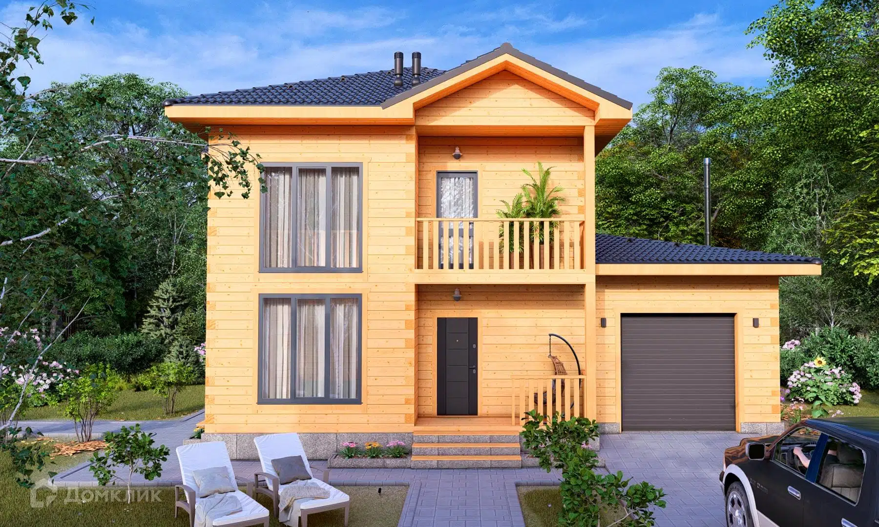 Проект дома «БР-128-30» компании СПК «ЭталонСтрой» из материала Брус естественной влажности площадью 144м² под ключ за 4200000₽ в Луганске | 2 этажа, 3 спальни, 2 санузла – Домклик