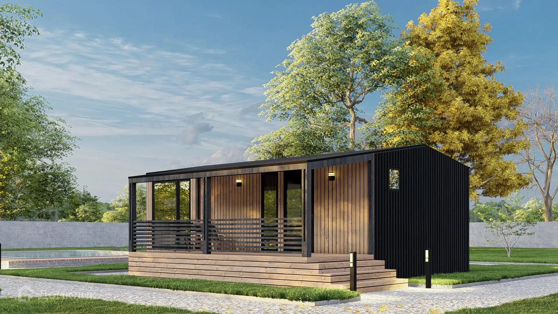 Проект дома «Модульный 49» компании Авангард Строй из материала Модульный дом площадью 49м² под ключ за 2478000₽ в Донецке | 1 этаж, 2 спальни, 1 санузел – Домклик